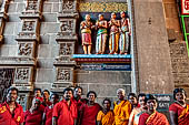 Pilgrims posing for a group picture in the Nataraja temple of Chidambaram, Tamil Nadu. 